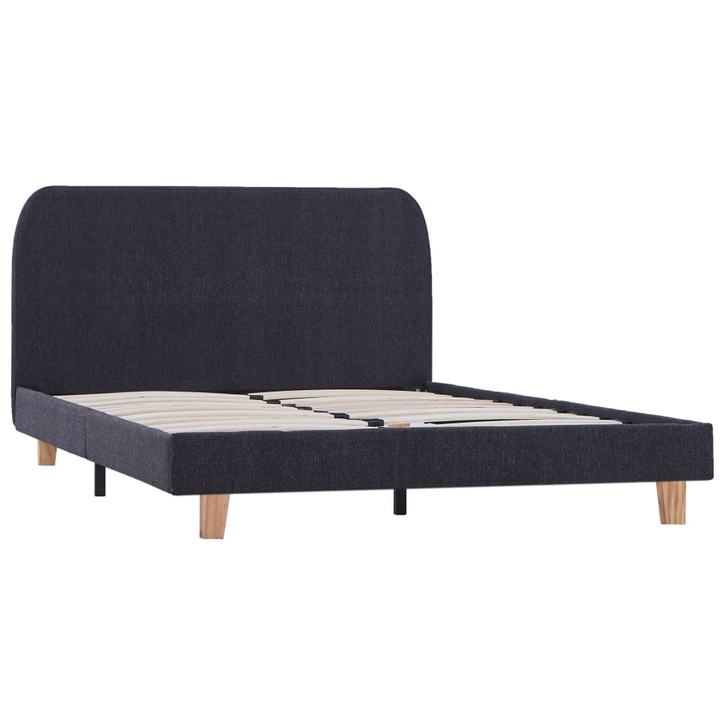 vidaXL Bed Frame Dark Grey Fabric Double Size