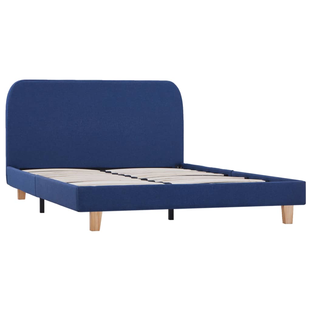 vidaXL Bed Frame Blue Fabric King Single Size