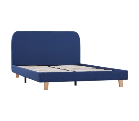 vidaXL Bed Frame Blue Fabric Double Size