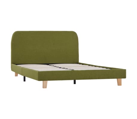 vidaXL Bed Frame Green Fabric Queen Size