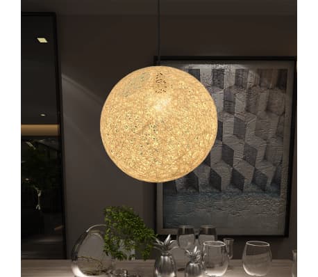 vidaXL Hanging Lamp Cream Sphere 35 cm E27