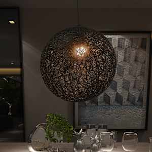 vidaXL Pakabinamas &scaron;viestuvas, juodos sp., sferinis, 35cm, E27 lemp.