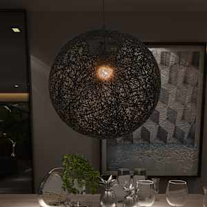 vidaXL Lustră pe cablu, maro, sferă, 45 cm, E27