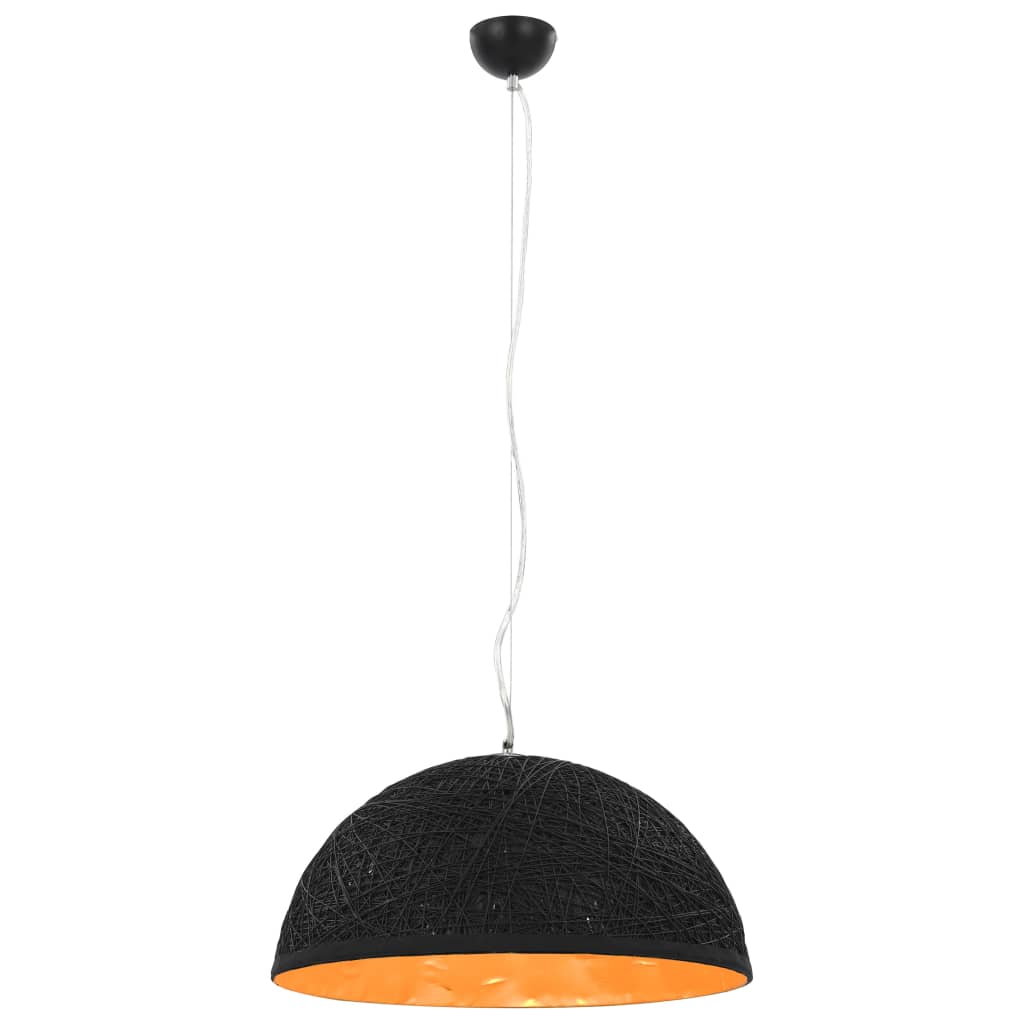 vidaXL Lampe suspendue Noir et doré Ø50 cm E27