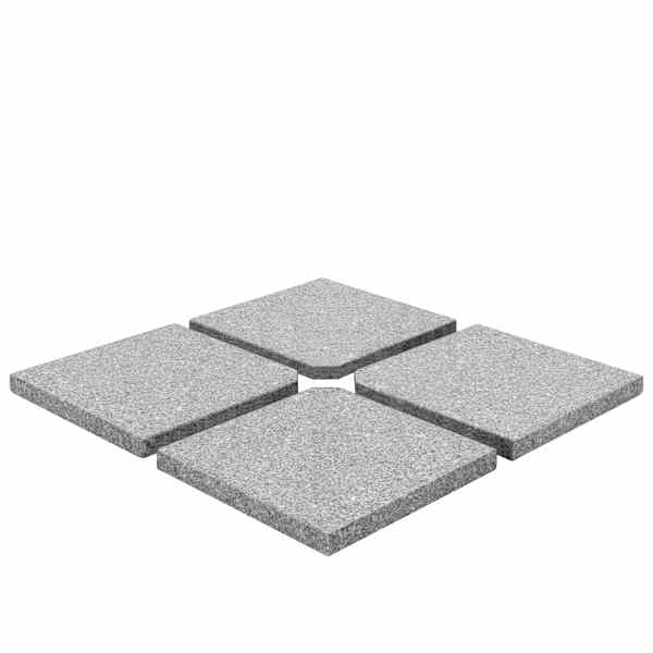vidaXL p&auml;evavarju raskusplaadid, 4 tk, hall graniit, kandiline, 100 kg