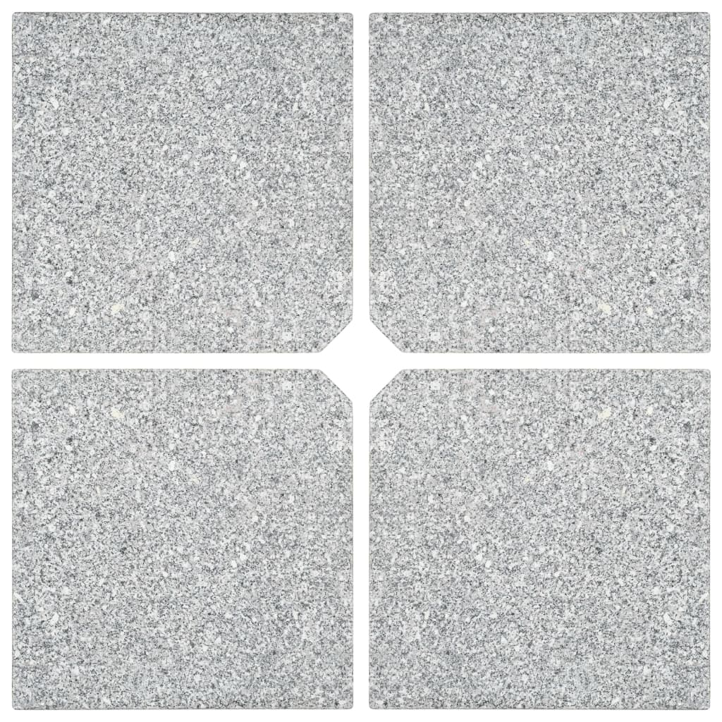 Umbrella Weight Plates 4 pcs Grey Granite Square 100 kg 276268