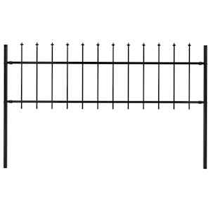Zahradní plot s kopím nahoře ocelový 181 x 60 cm černý