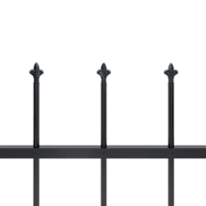 Zahradní plot s kopím nahoře ocelový 181 x 60 cm černý - obrázek 4