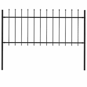 Zahradní plot s kopím nahoře ocelový 181 x 80 cm černý - obrázek 1