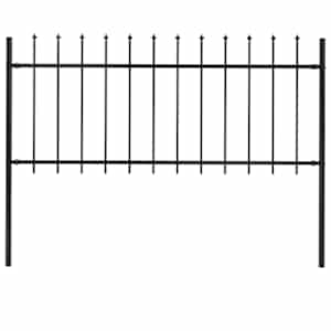 Vrtna ograja Woerden s suličastim vrhom jeklo 181x80 cm črna