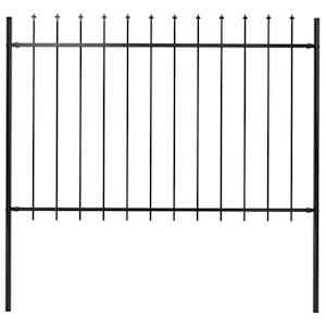 Vrtna ograja Woerden s suličastim vrhom jeklo 181x120 cm črna