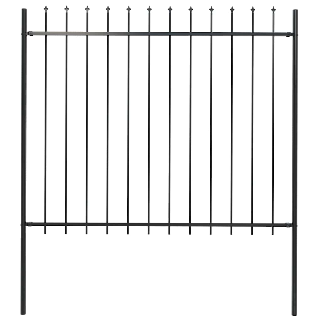 

vidaXL Garden Fence with Spear Top Steel 66.9"x59.1" Black