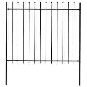 Vrtna ograja Woerden s suličastim vrhom jeklo 181x150 cm črna