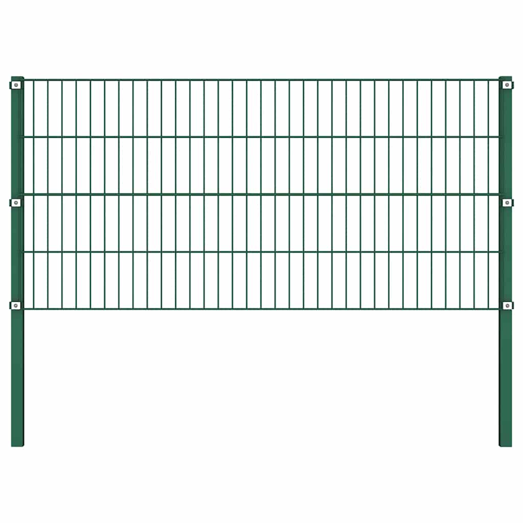vidaXL Zaunelement mit Pfosten Eisen 176,5 cm Grün