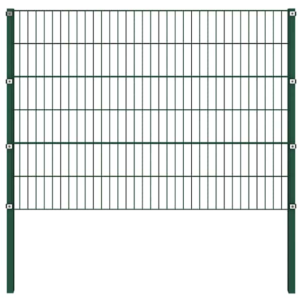 vidaXL aiapaneel postidega, raud, 176,5 x 120 cm, roheline
