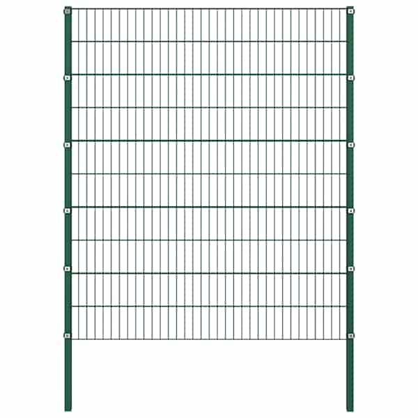 vidaXL aiapaneel postidega, raud, 176,5 x 200 cm, roheline