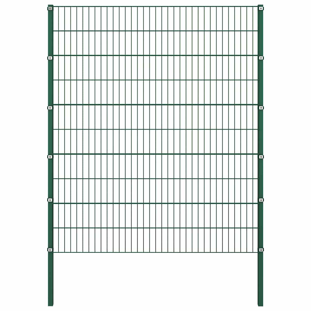 E-shop vidaXL Plotový panel so stĺpikmi, železný 176,5x200 cm, zelený