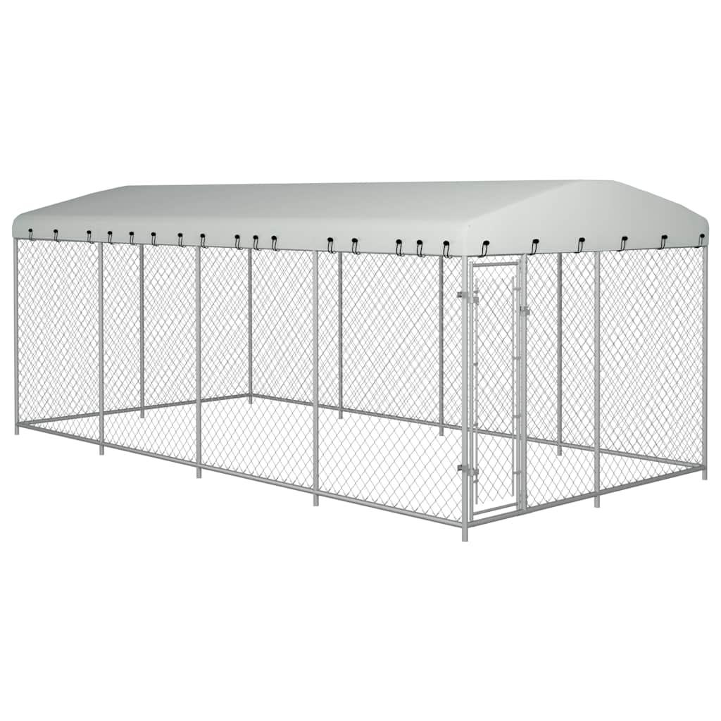 vidaXL Outdoor-Hundezwinger mit Überdachung 7,6x3,8x2,3 m