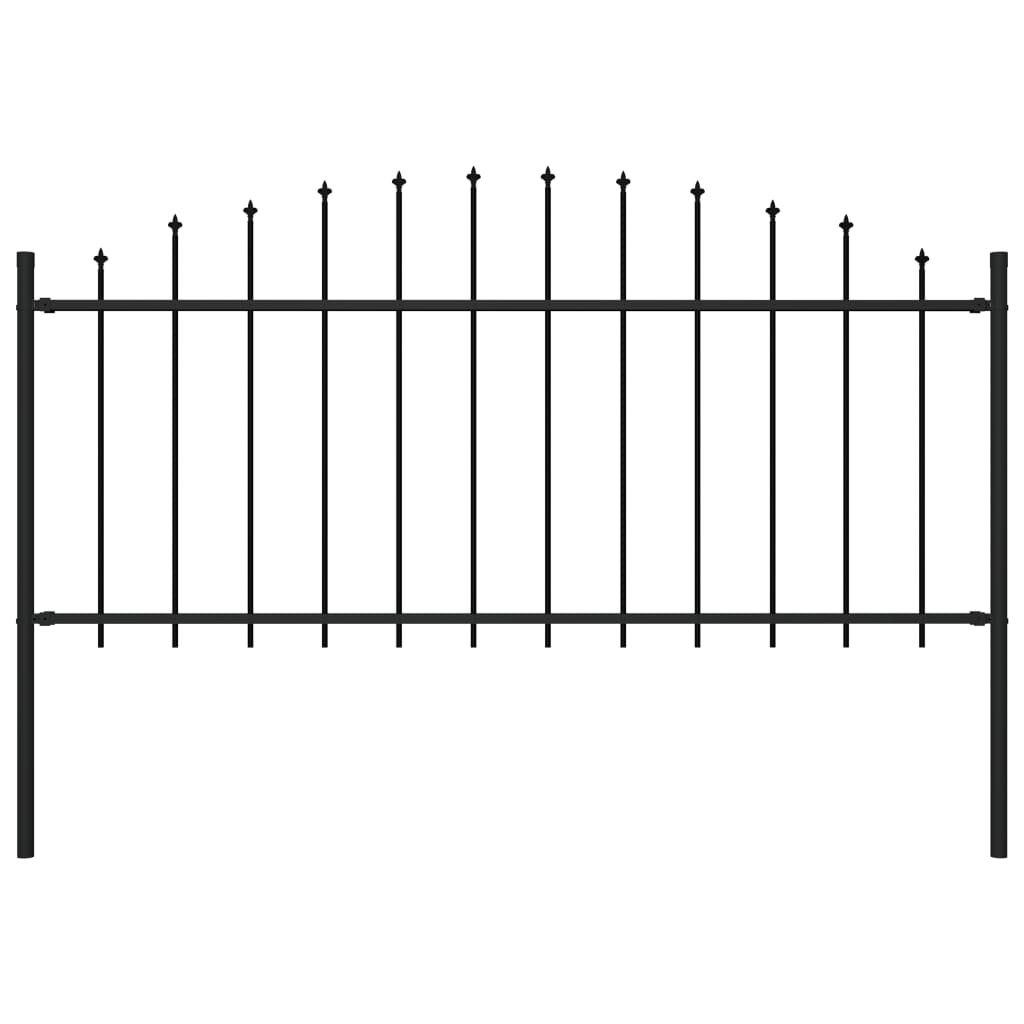vidaXL Gard de grădină cu vârf suliță, negru, (0,5-0,75) x 1,7 m oțel vidaxl.ro