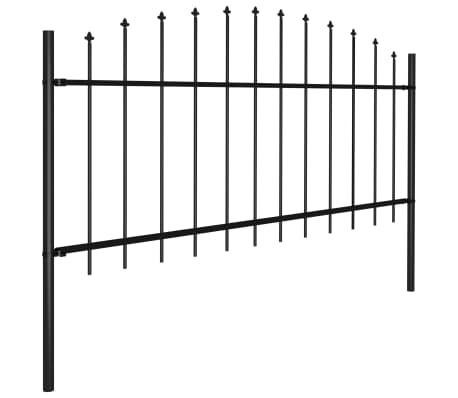 vidaXL Lauko tvora su iečių viršug., juoda, (0,5-0,75)x1,7m, plienas