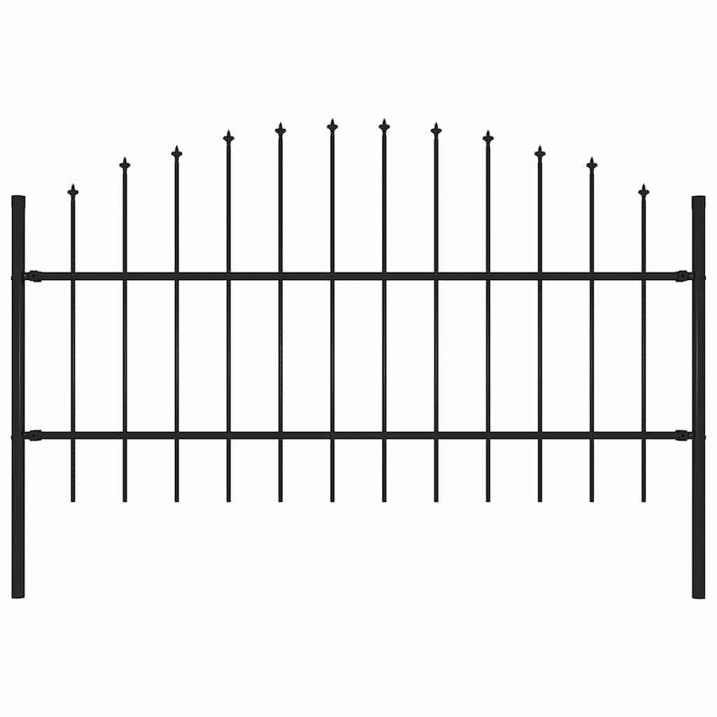 vidaXL Gartenzaun mit Speerspitzen Stahl (0,75 - 1) x 1,7 m Schwarz