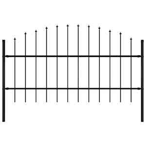 Zahradní plot Woerden s kopím nahoře ocelový 170 x 100 cm černý