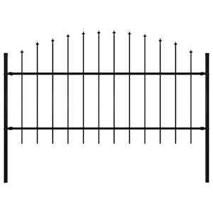 Zahradní plot Woerden s kopím nahoře ocelový 170 x 125 cm černý - obrázek 1