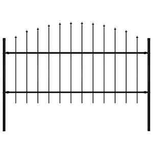 Vrtna ograja Woerden s suličastim vrhom jeklo 170x125 cm črna