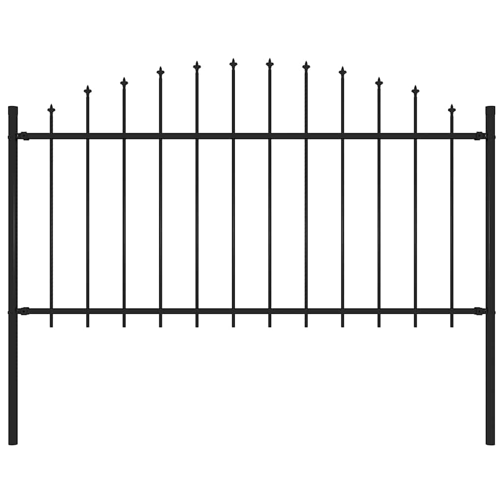 vidaXL Zahradní plot s kopím nahoře ocelový 170 x 150 cm černý