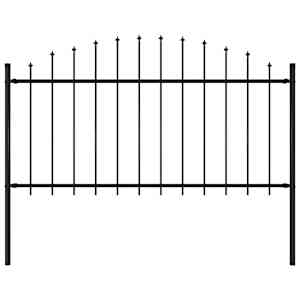 Zahradní plot Woerden s kopím nahoře ocelový 170 x 150 cm černý - obrázek 1