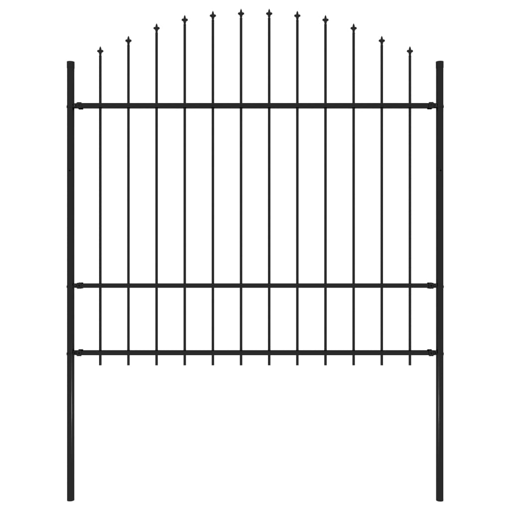 vidaXL Zahradní plot s hroty ocel (1,5–1,75) x 1,7 m černý