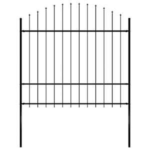 Zahradní plot Woerden s kopím nahoře ocelový 170 x 175 cm černý - obrázek 1
