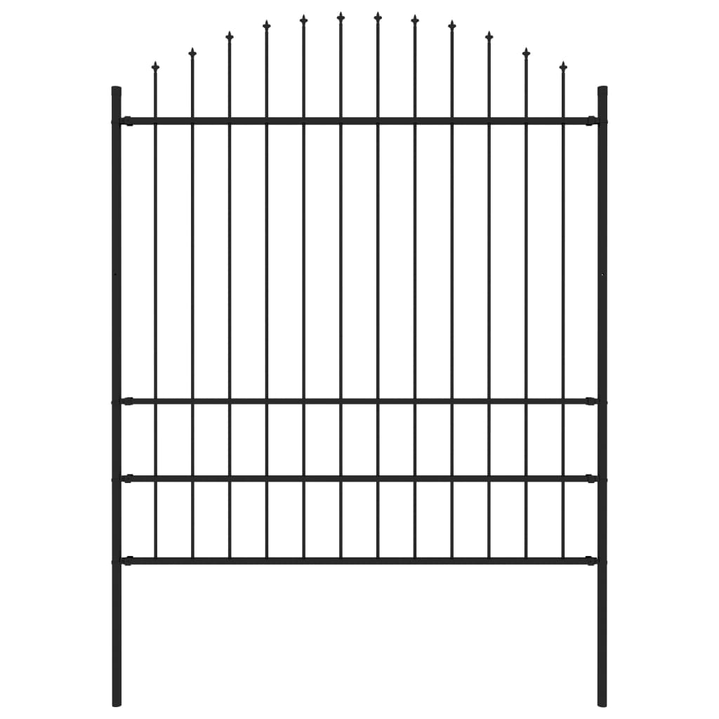 vidaXL Zahradní plot s hroty ocel (1,75–2) x 1,7 m černý