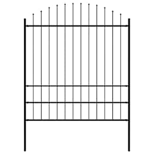 Zahradní plot Woerden s kopím nahoře ocelový 170 x 200 cm černý - obrázek 1