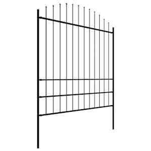 Zahradní plot Woerden s kopím nahoře ocelový 170 x 200 cm černý - obrázek 2