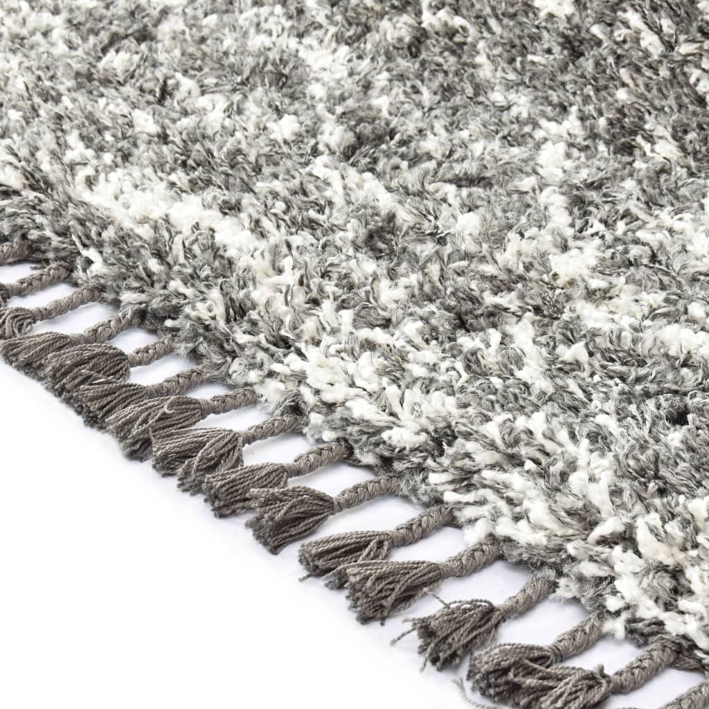 vidaXL Čupavi berberski tepih PP sivi i bež 120 x 170 cm