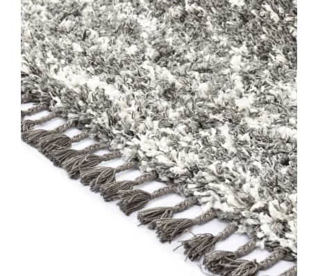 vidaXL Čupavi berberski tepih PP sivi i bež 120 x 170 cm