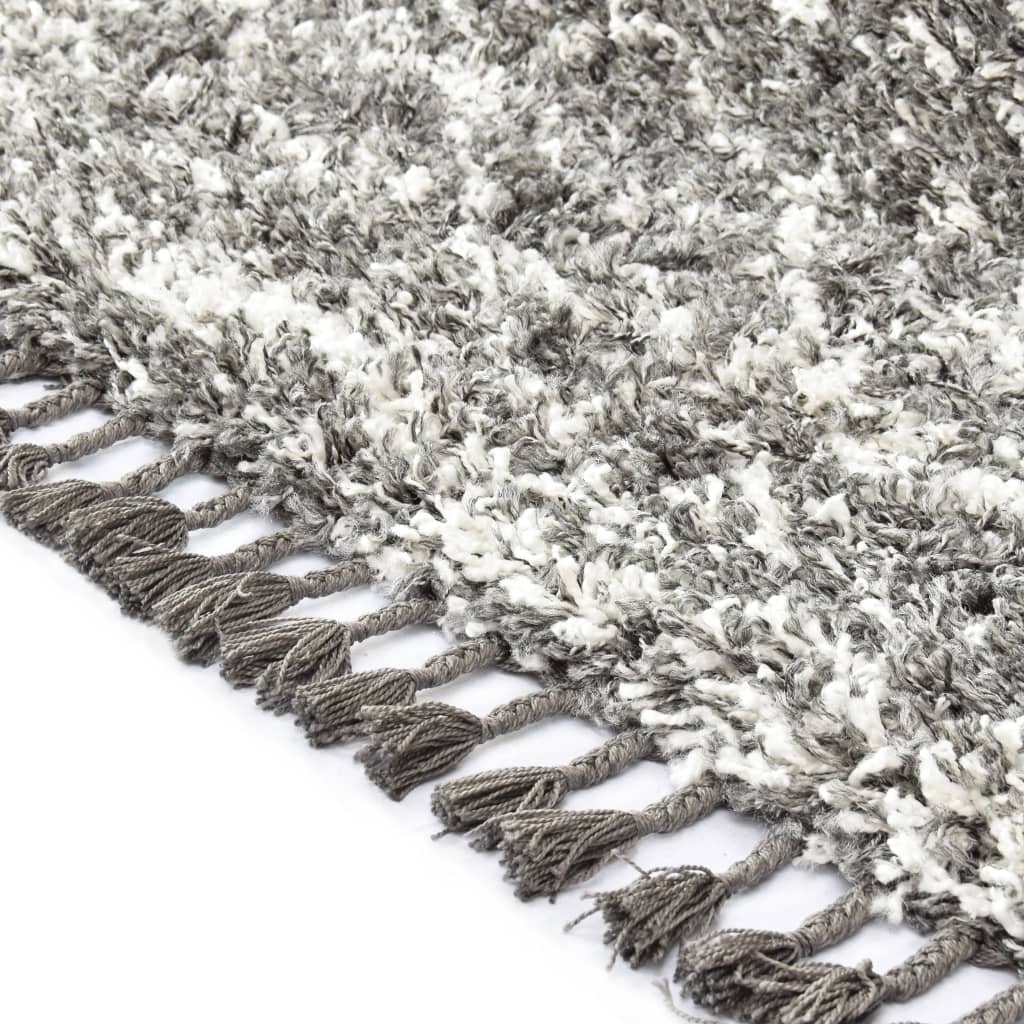 vidaXL Čupavi berberski tepih PP sivi i bež 140 x 200 cm