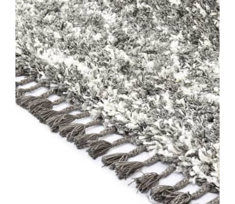 vidaXL Rug Berber Shaggy PP Grey and Beige 140x200 cm