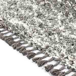 vidaXL Kilimas Berber, pilk. ir smėl. sp., 140x200cm, PP, Shaggy tipo