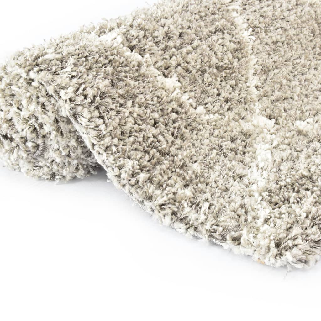 vidaXL Čupavi berberski tepih PP boja pijeska i bež 160 x 230 cm
