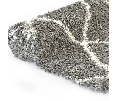 vidaXL Rug Berber Shaggy PP Grey and Beige 140x200 cm