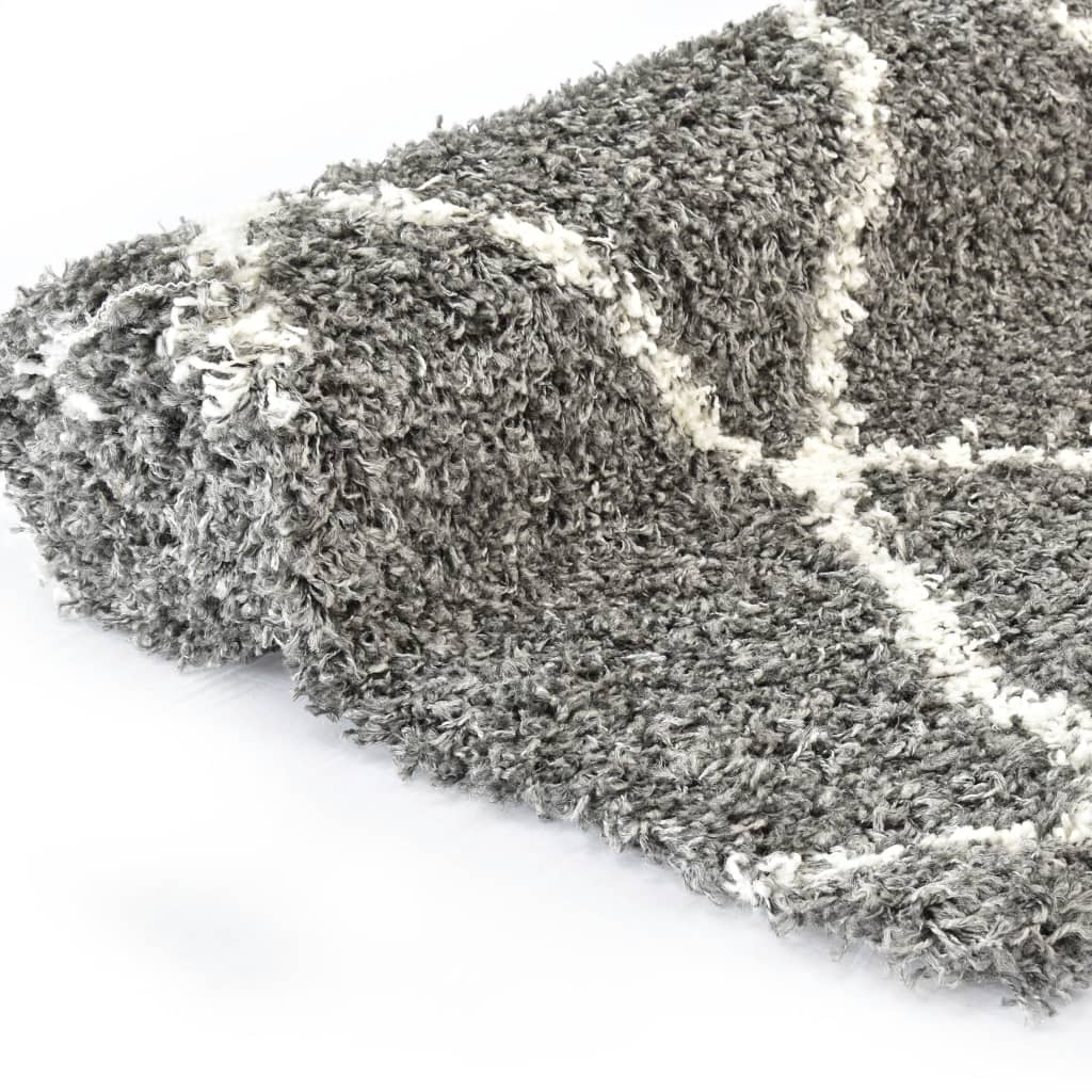 vidaXL Rug Berber Shaggy PP Grey and Beige 160x230 cm