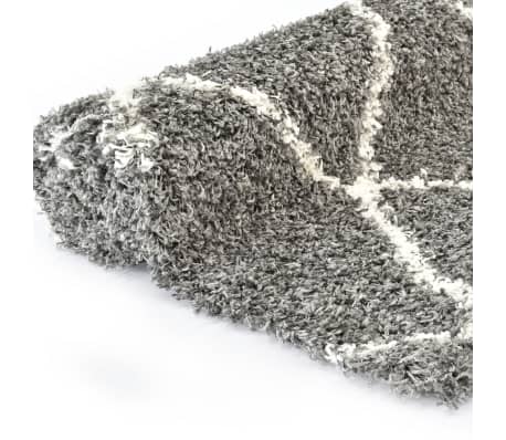 vidaXL Rug Berber Shaggy PP Grey and Beige 160x230 cm