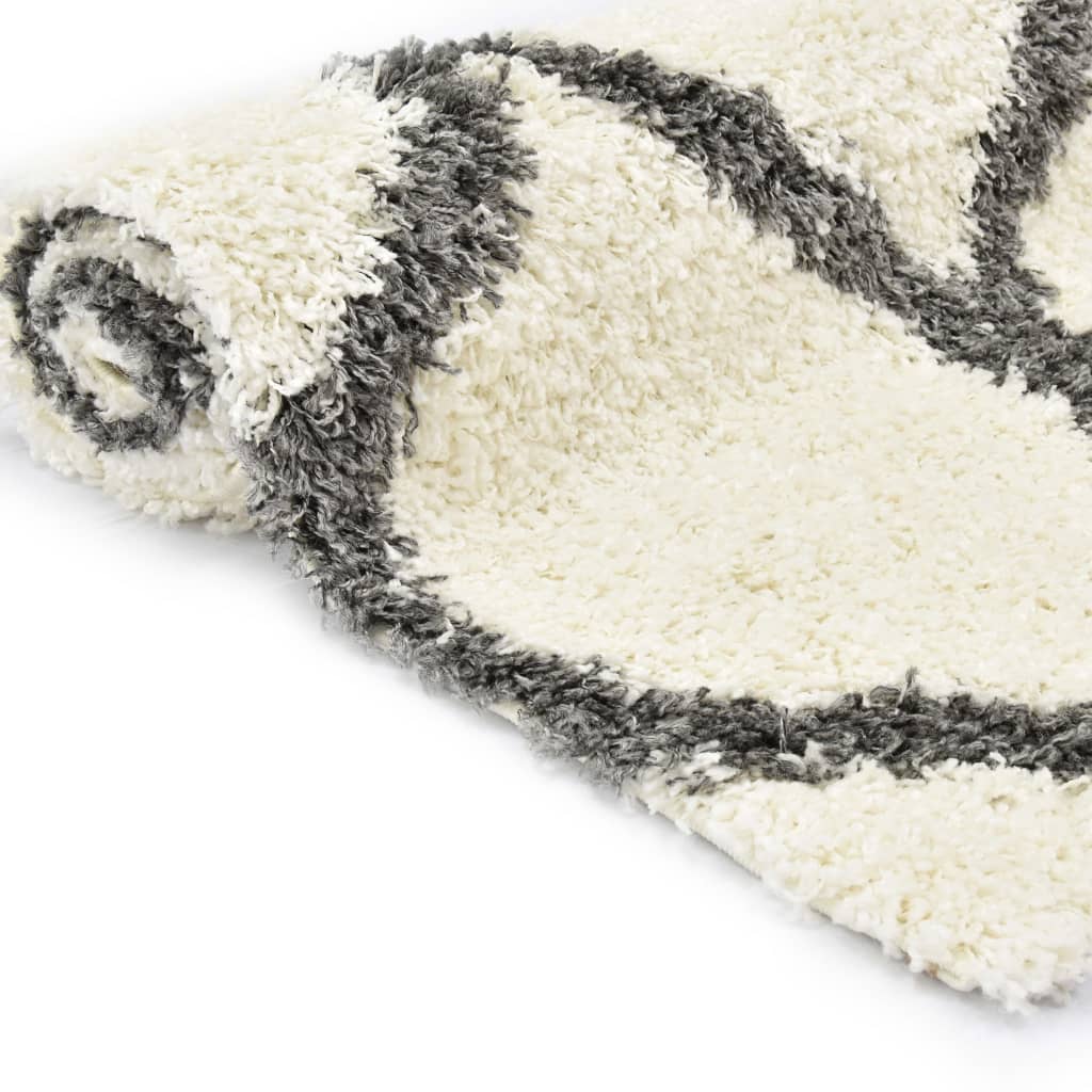 vidaXL Rug Berber Shaggy PP Beige and Grey 140x200 cm