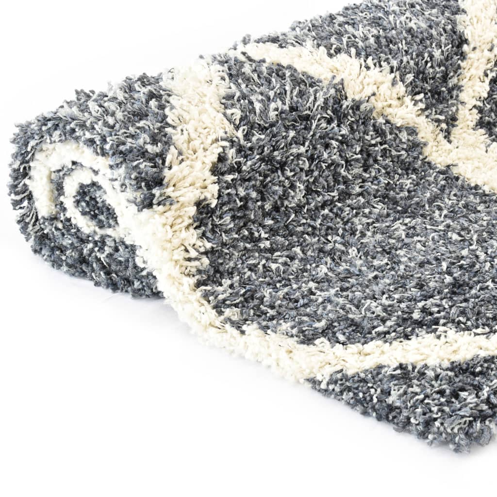 

vidaXL Tapijt Berber shaggy hoogpolig 80x150 cm PP blauw en beige