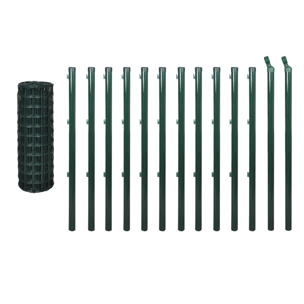 

vidaXL Euro Fence Steel 82ft x 4.92 ft Green