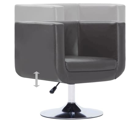 vidaXL Swivel Armchair Grey Faux Leather