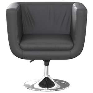 vidaXL Fotel obrotowy, szary, sztuczna sk&oacute;ra