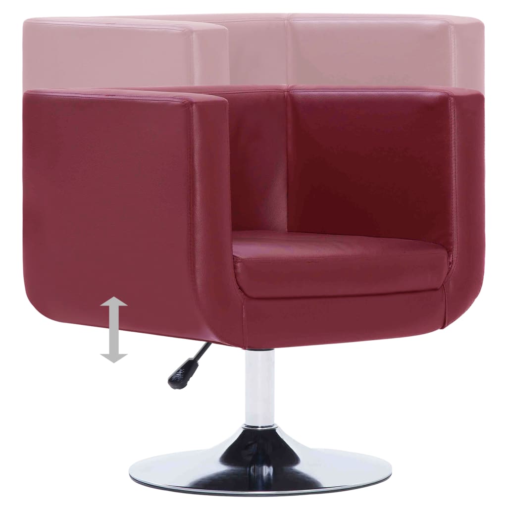 vidaXL Okretna fotelja od umjetne kože crvena boja vina